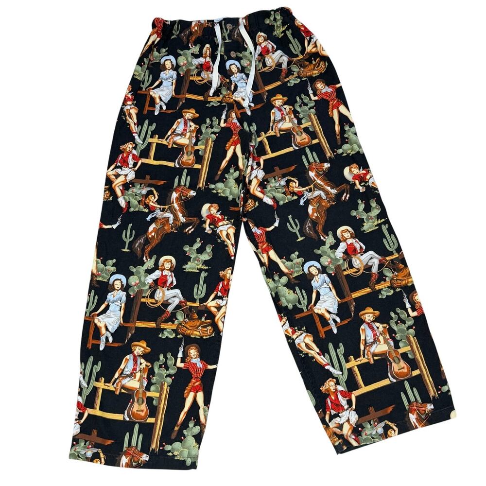The Original Cowboy Black Roping Cowgirls Pajama Pant Unisex Adult